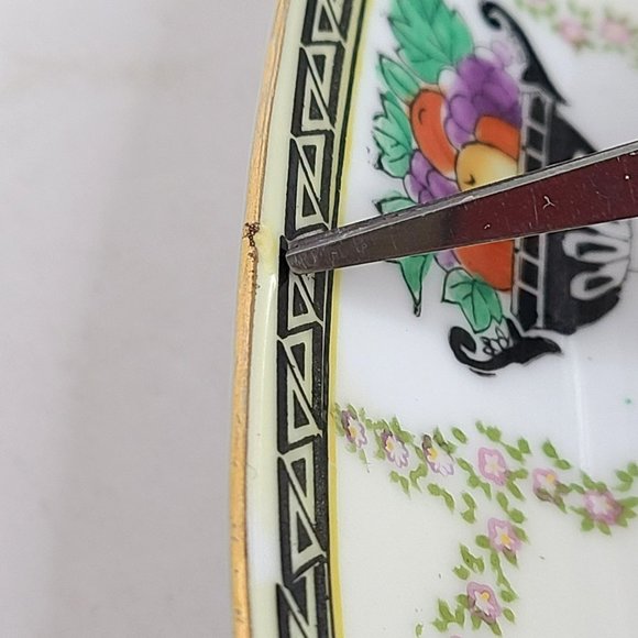 Vintage Noritake Hand Painted Oval Relish Candy Dish w/ Handles-12" - Picture 12 of 15